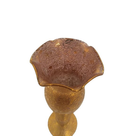 Vase "Daisy Fields" MCM 7" Glastonbury Lotus 22K Gold Gilded - Picture 4 of 5